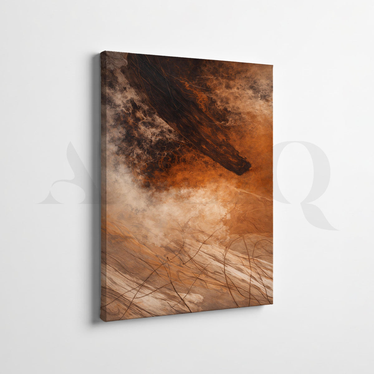 Earthy Storm Abstract Gallery Wall Set of 2 – Asha Art Studio – Image 3