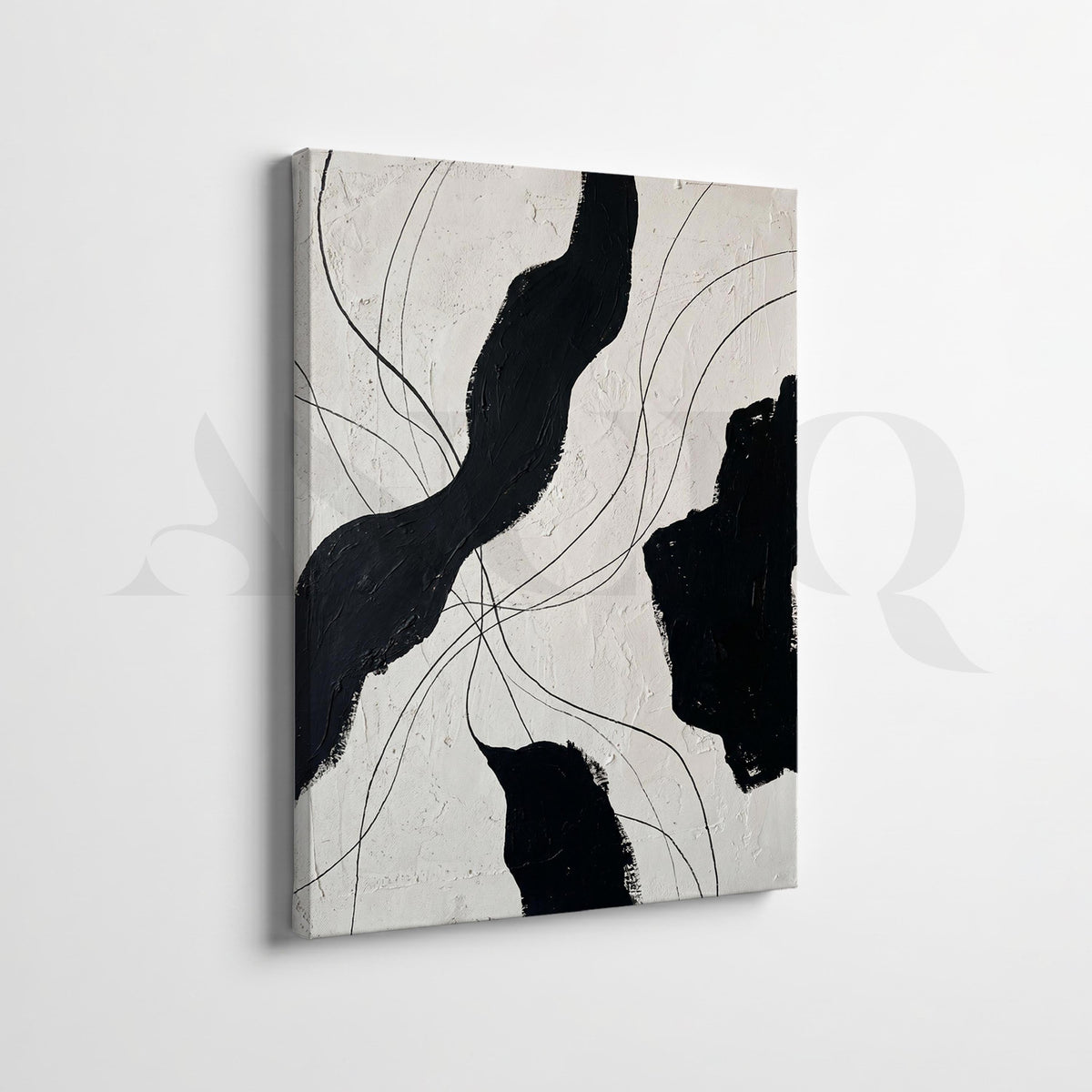 Black White Minimal Abstract Gallery Wall Set of 2 – Asha Art Studio – Image 3