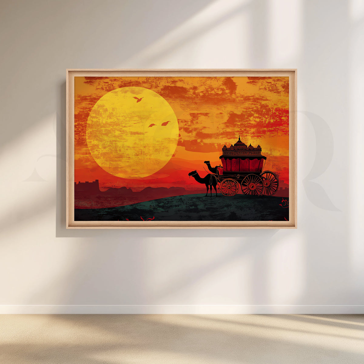 Desert Sunset Caravan Canvas Artwork – Asha Art Studio – Image 5