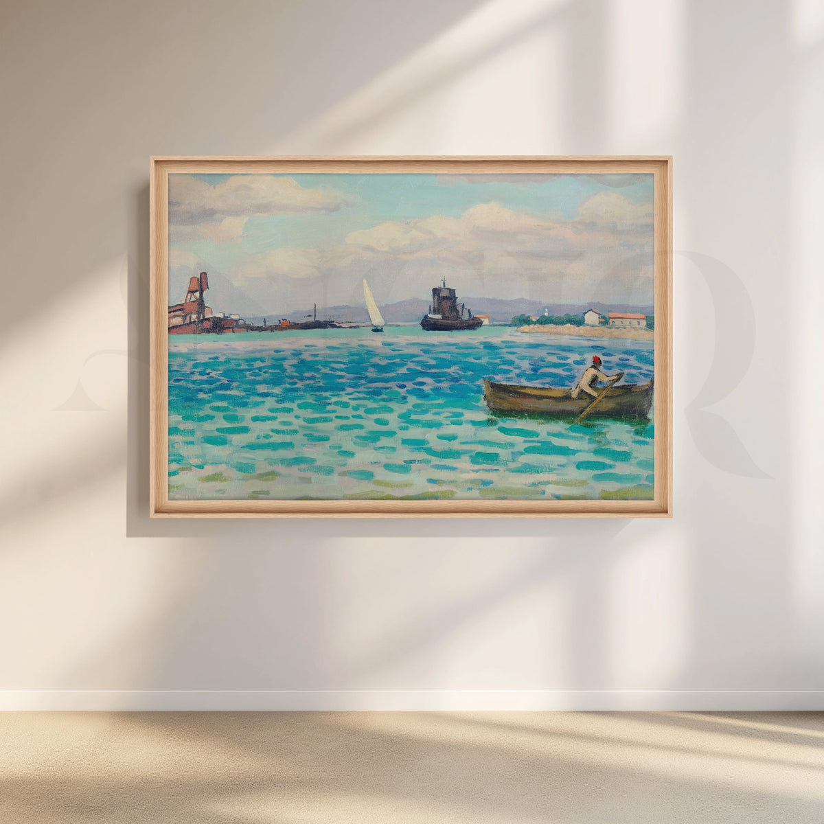 Turquoise Bay Rowboat Canvas Artwork – Asha Art Studio – Image 5
