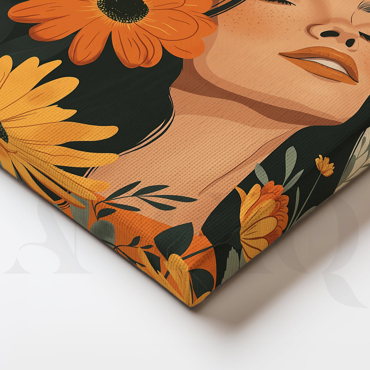 Golden Bloom Gallery Wall – Set of 3 Artworks – Asha Art Studio – Image 2