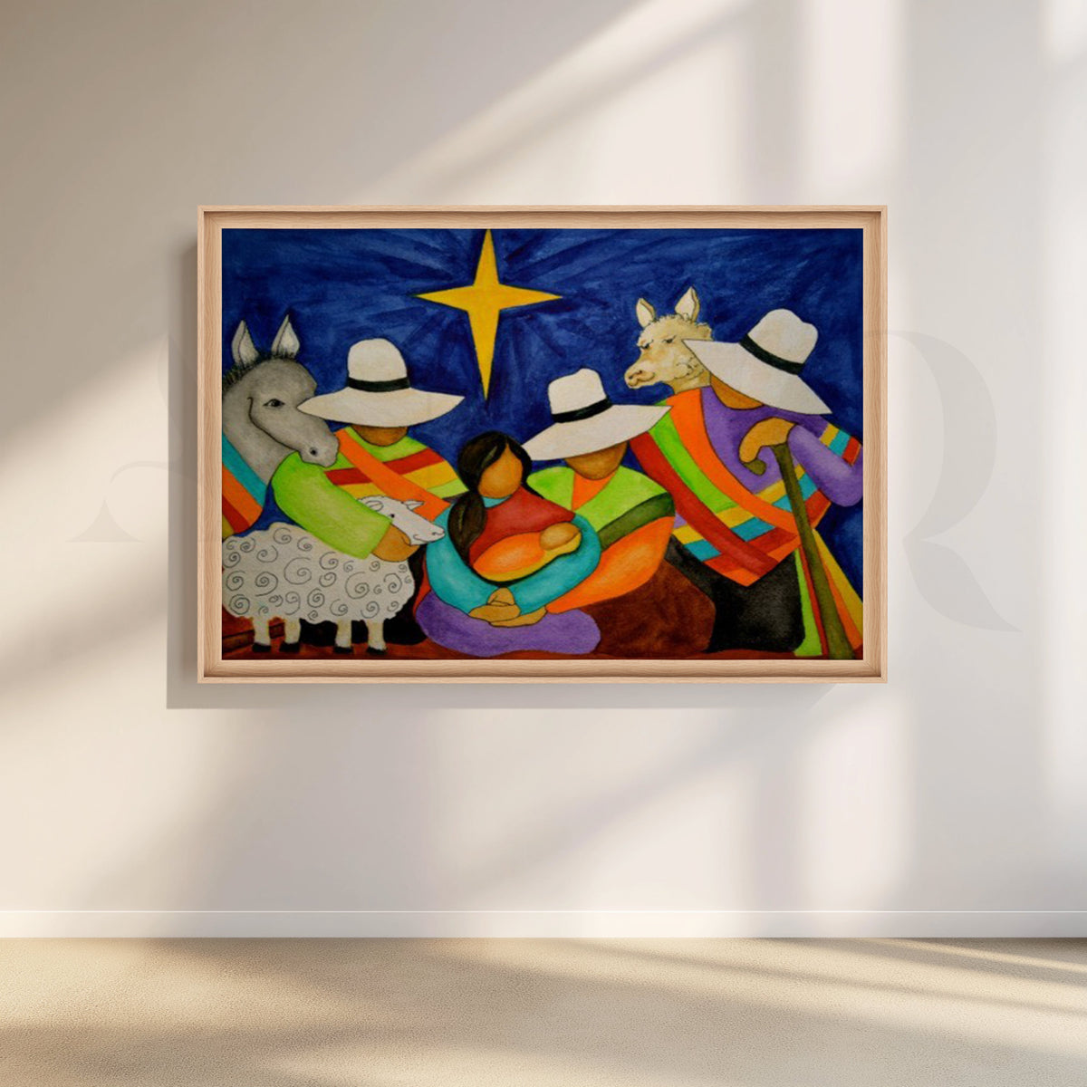 Folk Nativity Celebration Canvas Artwork – Asha Art Studio – Image 5