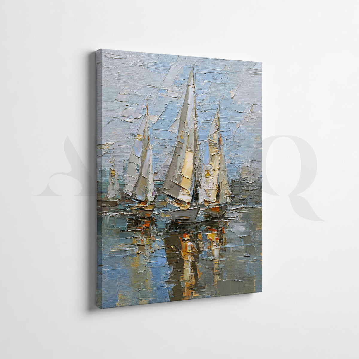 Sailboat and Blue Tree Gallery Wall Set of 2 – Asha Art Studio – Image 3