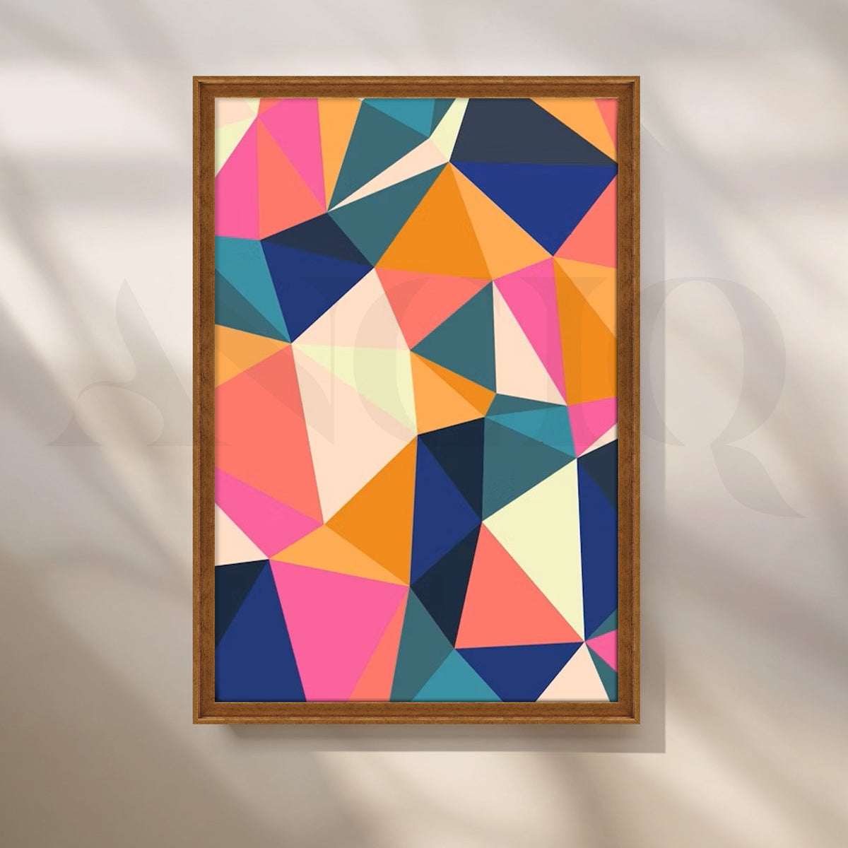 Vibrant Polygon Mosaic Canvas Artwork – Asha Art Studio – Image 6
