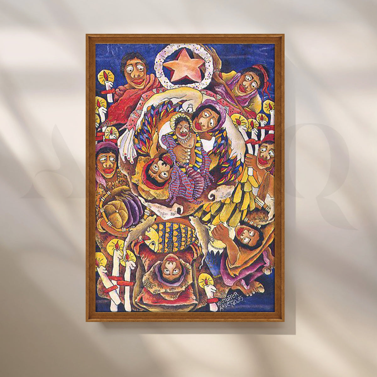 Festive Nativity Folk Canvas Artwork – Asha Art Studio – Image 6