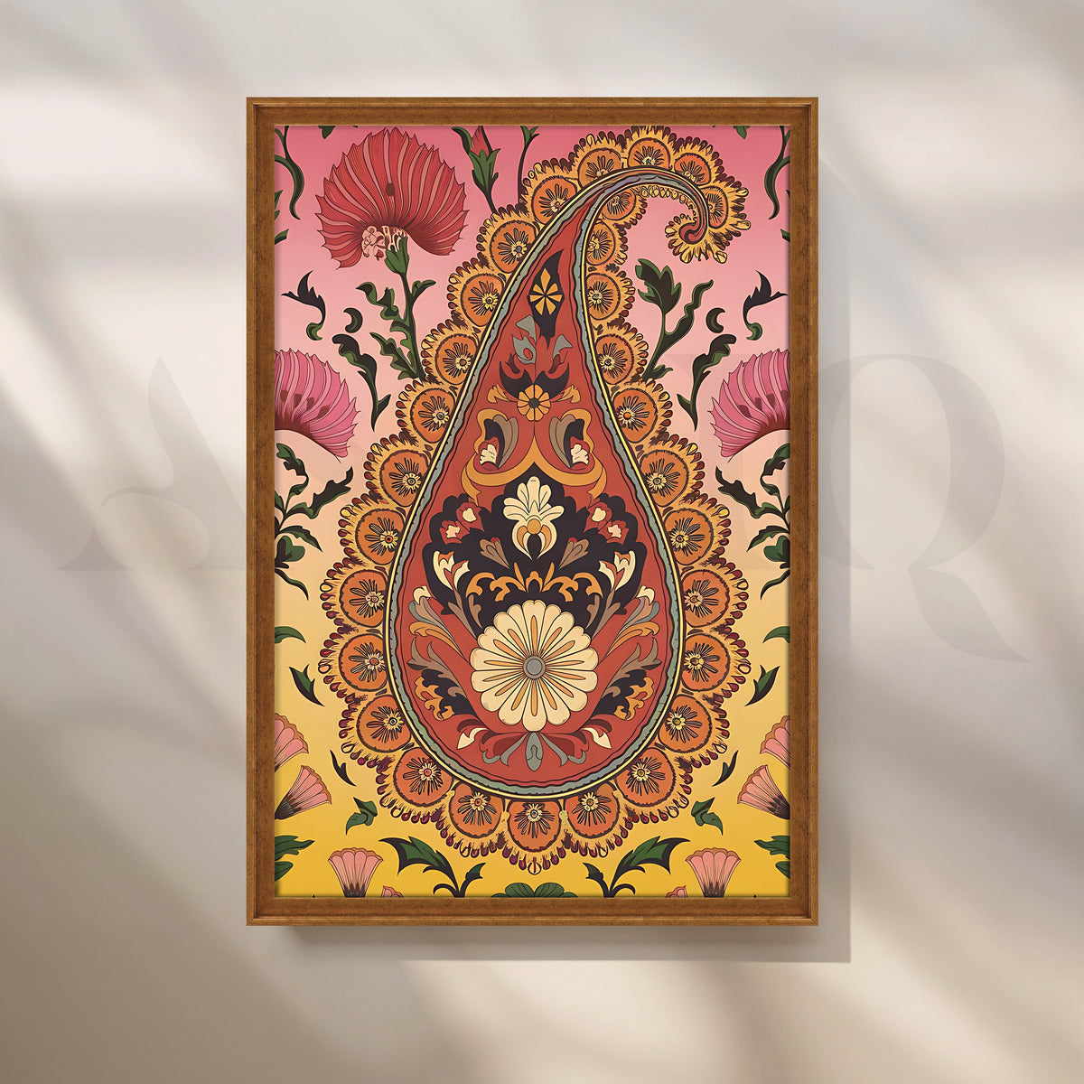 Regal Paisley Bloom Canvas Artwork – Asha Art Studio – Image 6