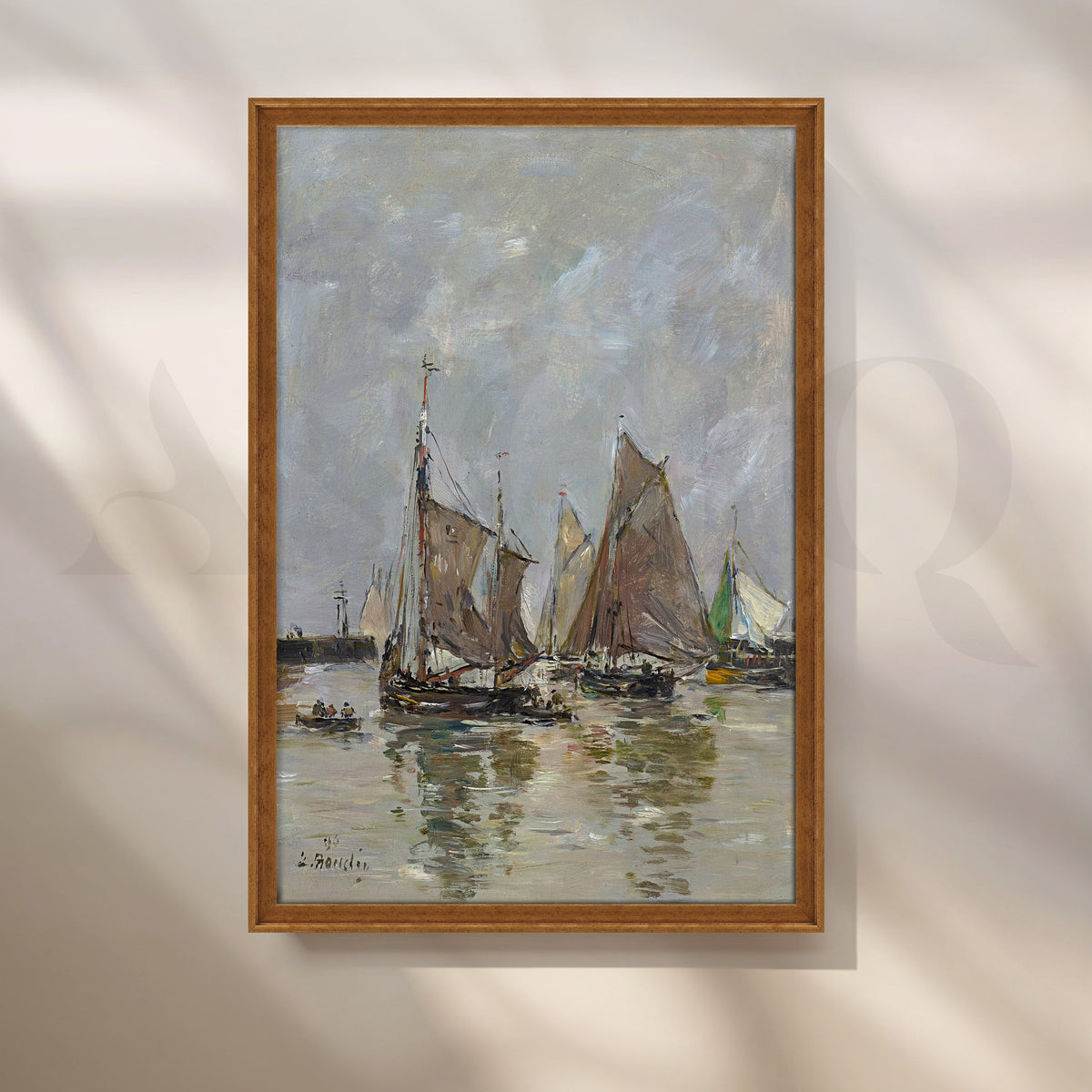 Harbor Sailboats Reflections Canvas Artwork – Asha Art Studio – Image 6