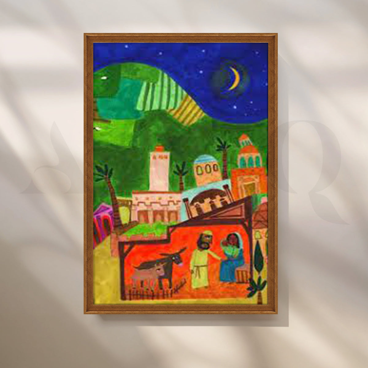 Night City Nativity Scene Canvas Artwork – Asha Art Studio – Image 6