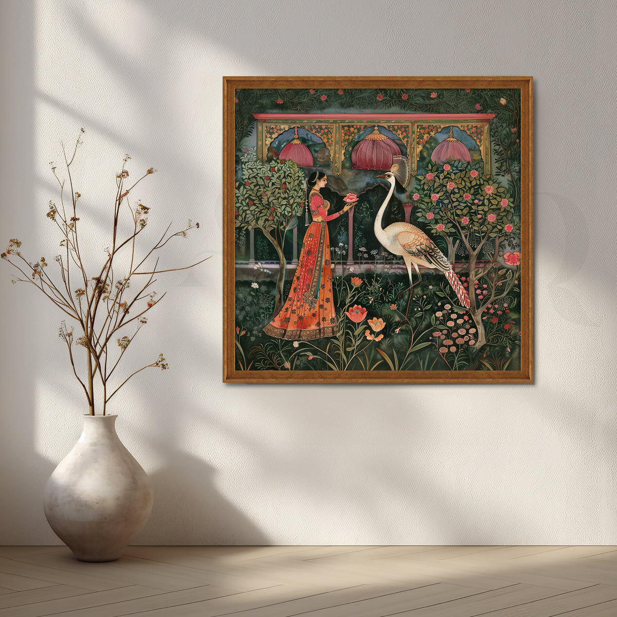 Moonlit Garden Encounter Canvas Artwork – Asha Art Studio – Image 6