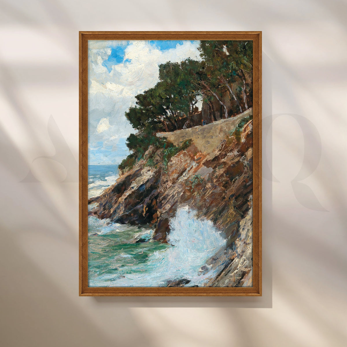 Cliffside Pines and Splash Canvas Artwork – Asha Art Studio – Image 6