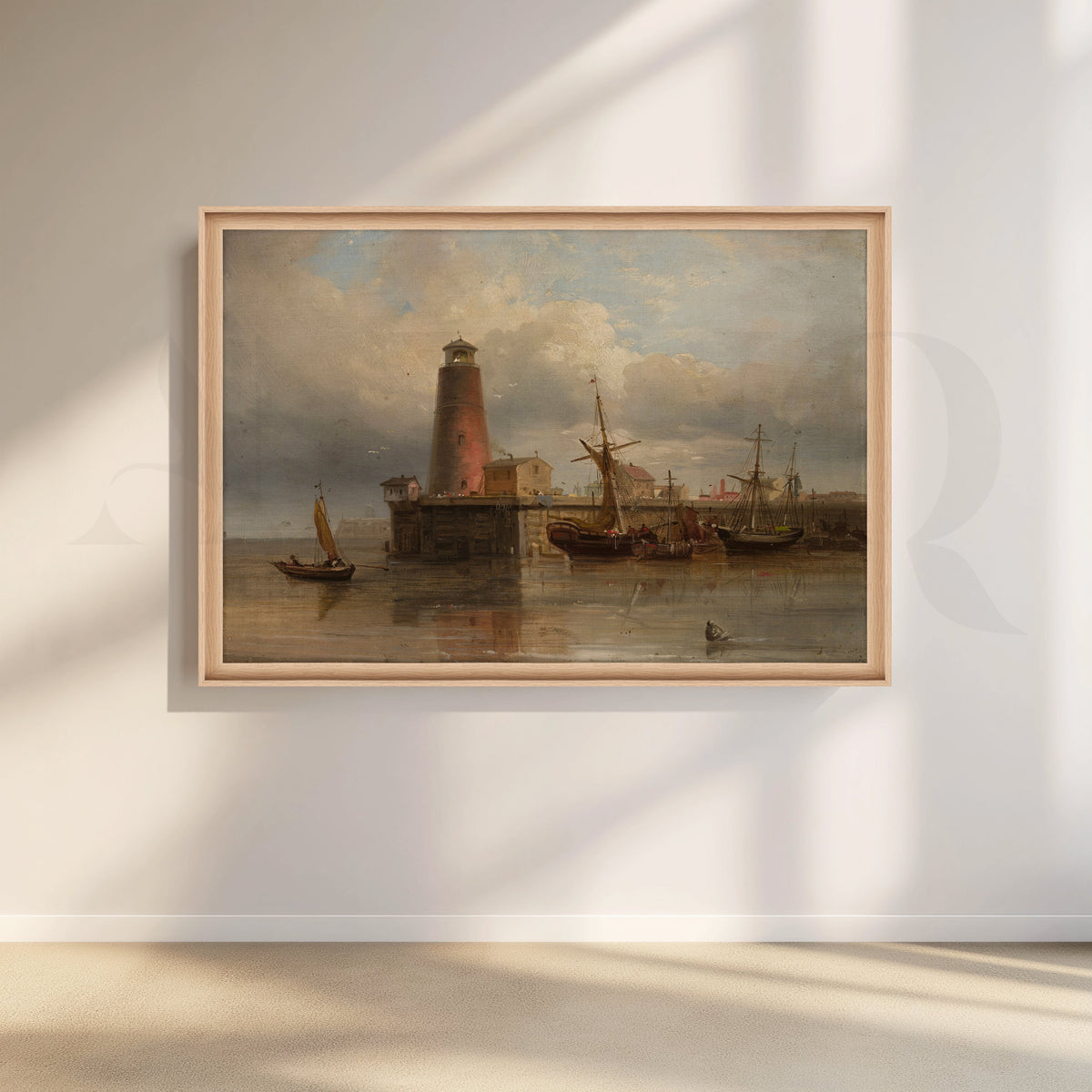 Vintage Harbor Lighthouse Canvas Artworks – Asha Art Studio – Image 5