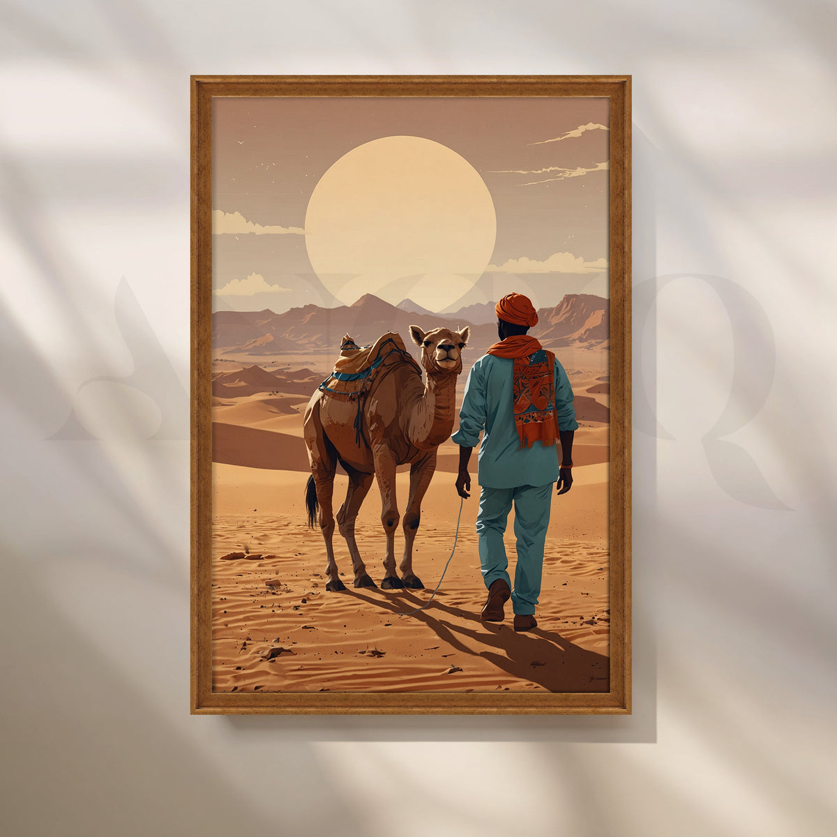 Camel Rider Desert Journey Canvas Artwork – Asha Art Studio – Image 6