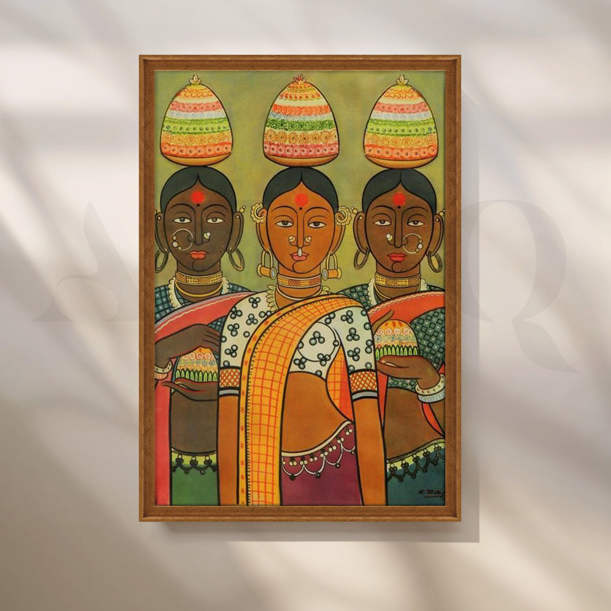 Traditional Indian Women Procession Artwork – Asha Art Studio – Image 6