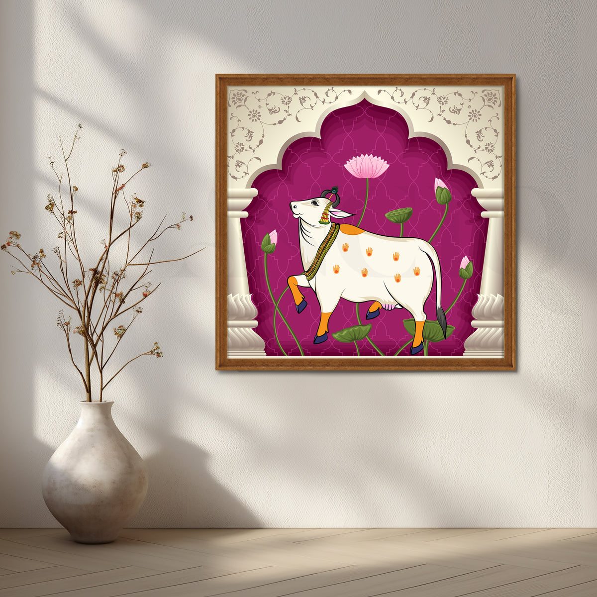 Royal Kamdhenu Canvas Artwork – Asha Art Studio – Image 6