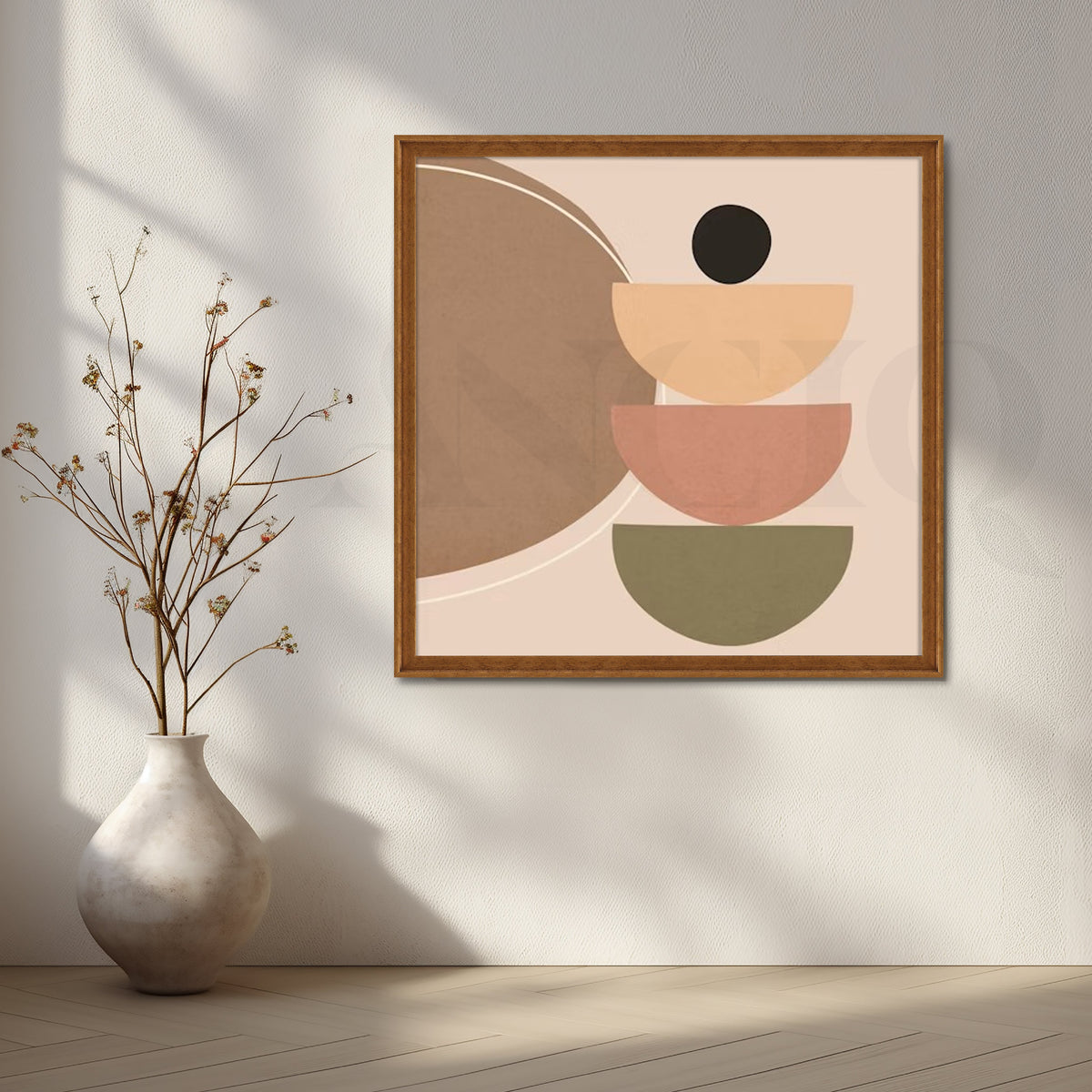 Neutral Stacked Bowls Canvas Artwork – Asha Art Studio – Image 6