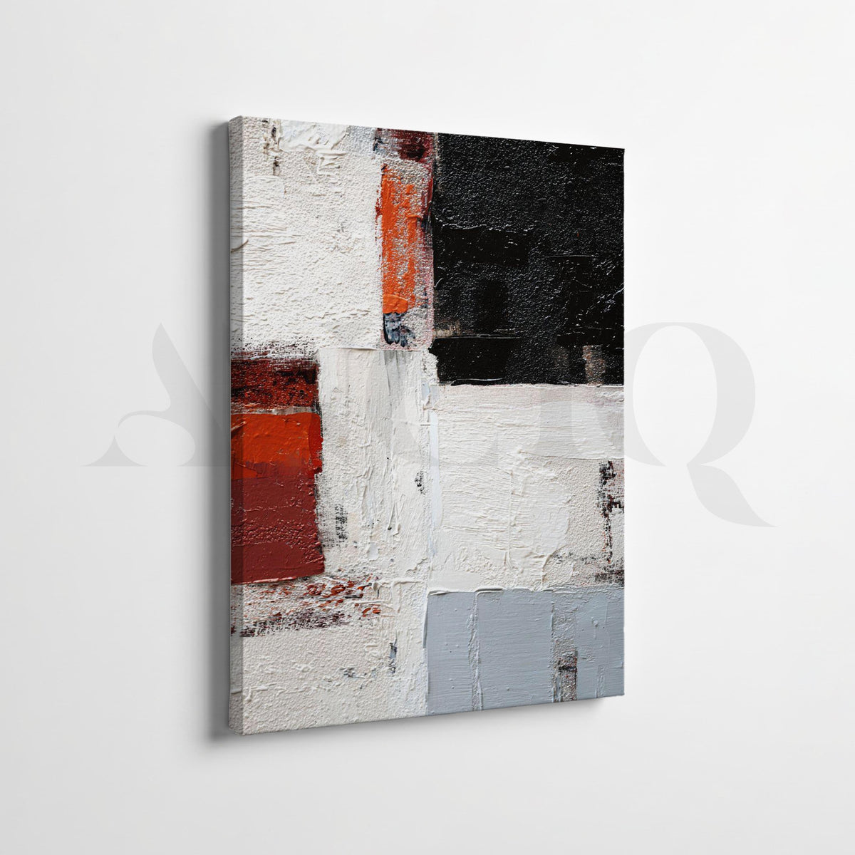 Red Black & White Abstract Gallery Set of 2 – Asha Art Studio – Image 3