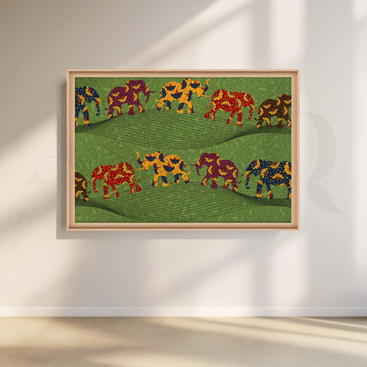 Folk Elephant Parade Canvas Artwork – Asha Art Studio – Image 5