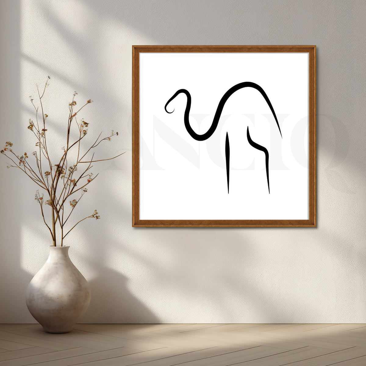 Camel Line Art Canvas Artwork – Asha Art Studio – Image 6