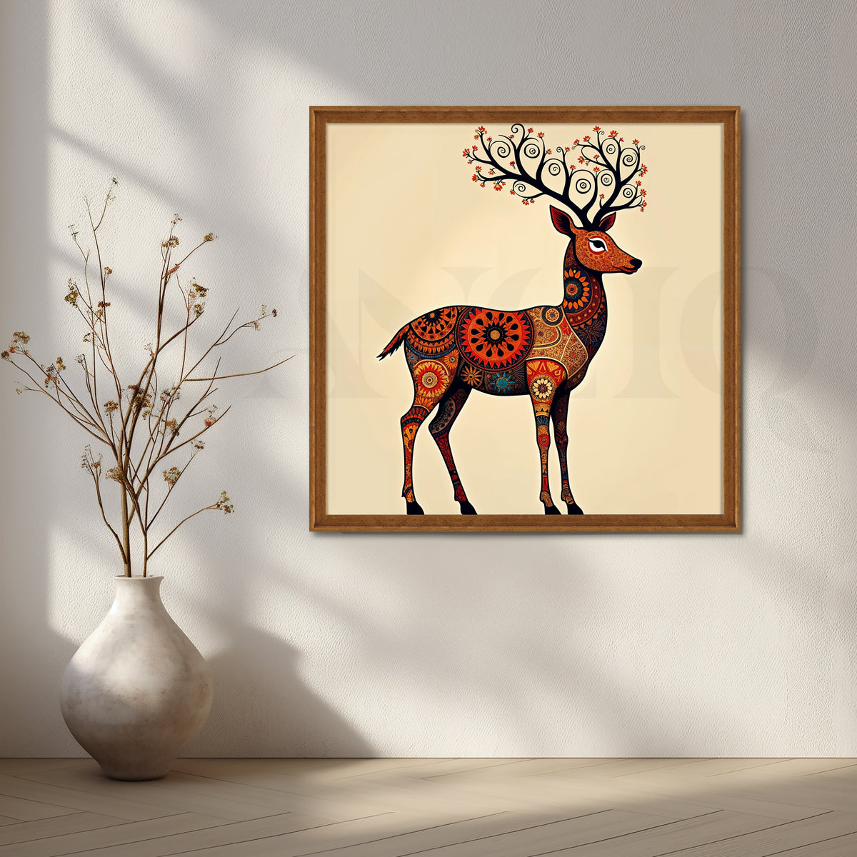 Mandala Stag Canvas Artwork – Asha Art Studio – Image 6