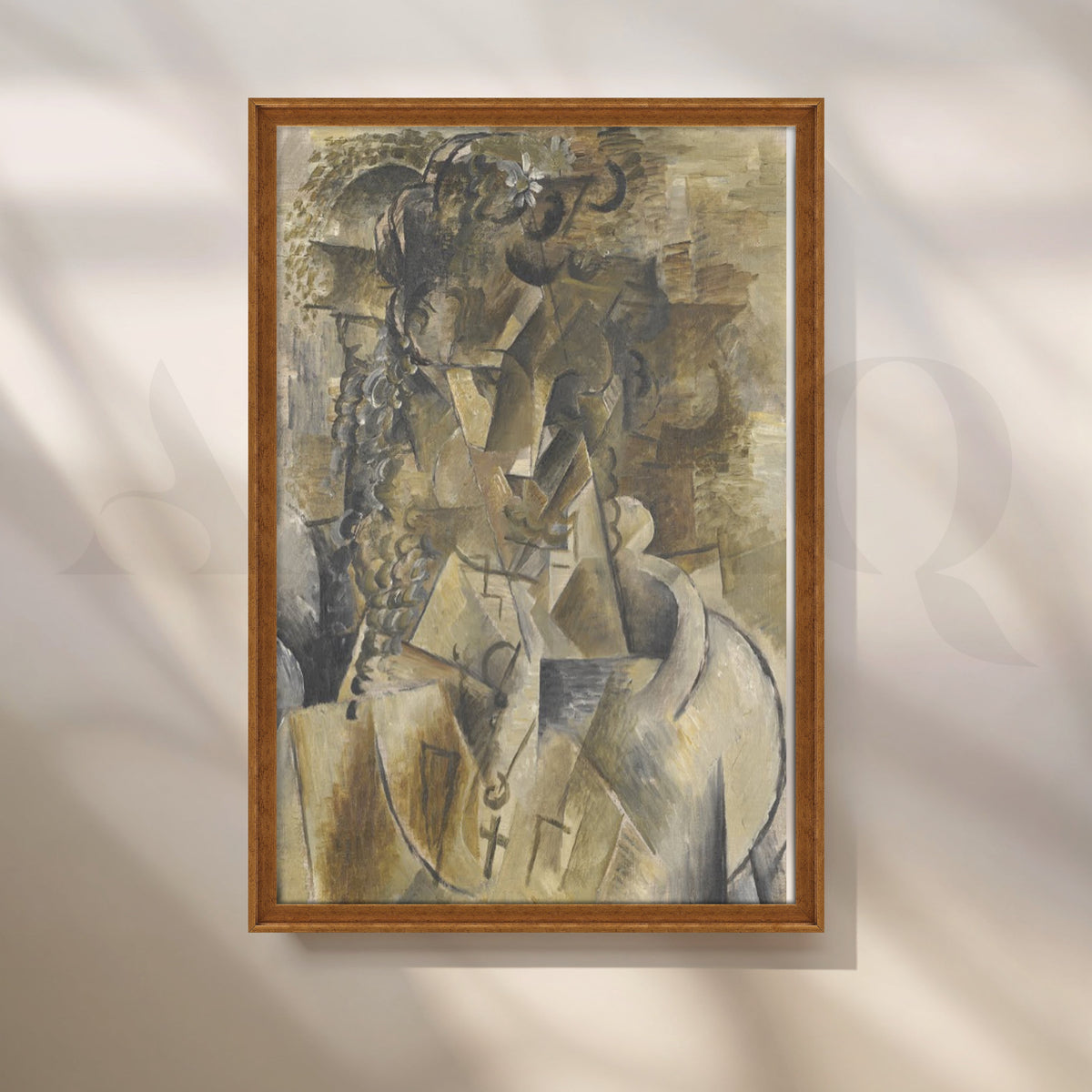 Neutral Cubist Portrait Modern Canvas Artwork – Asha Art Studio – Image 6