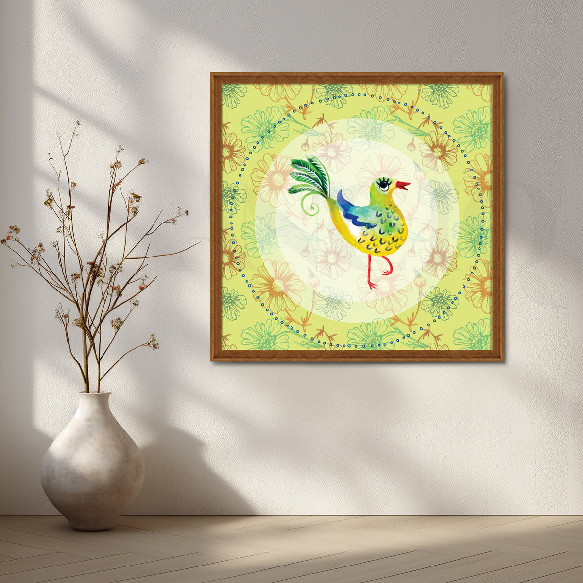 Sunny Songbird Canvas Artwork – Asha Art Studio – Image 6