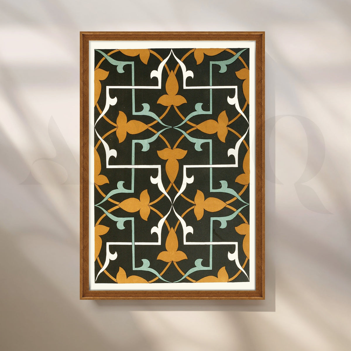 Black Tile Pattern Ornamental Canvas Artwork – Asha Art Studio – Image 6