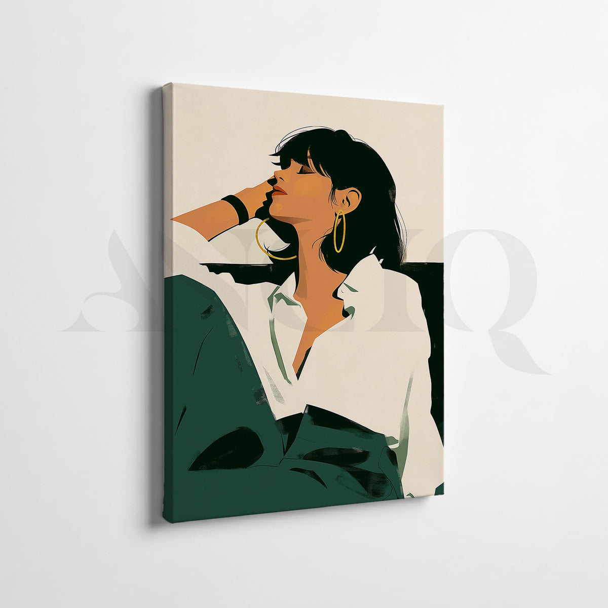 Modern Woman and Floral Vase Gallery Wall Set of 2 – Asha Art Studio – Image 3