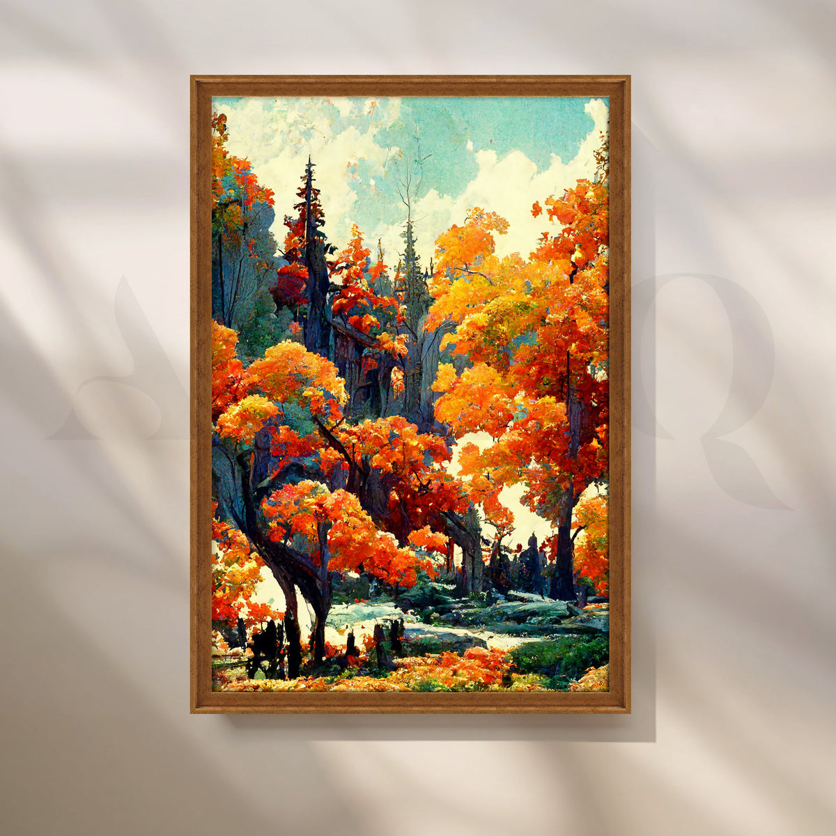 Autumn Forest Glow Canvas Artwork – Asha Art Studio – Image 6