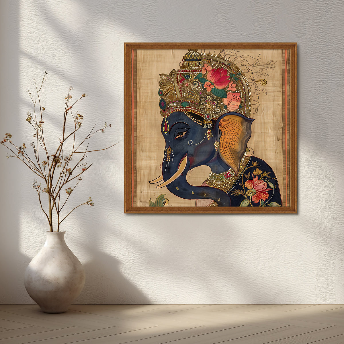 Regal Ganesha Canvas Artwork – Asha Art Studio – Image 6