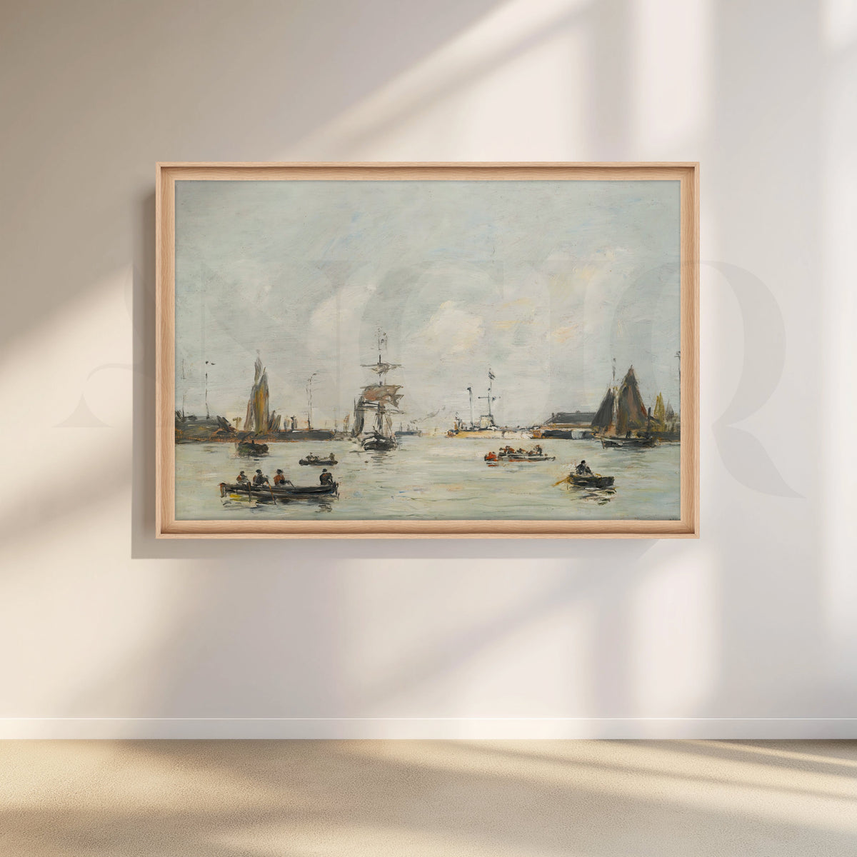 Harbor Calm with Boats Canvas Artwork – Asha Art Studio – Image 5