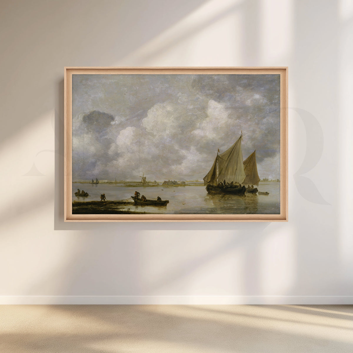 Tranquil Harbor Boats Canvas Artwork – Asha Art Studio – Image 5