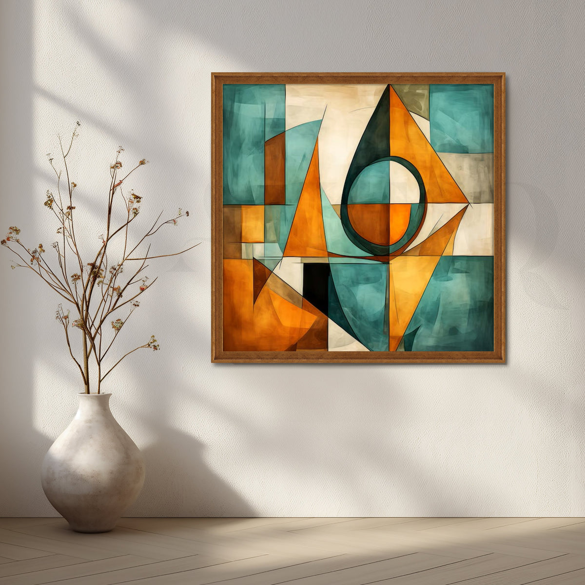 Teal and Amber Canvas Artwork – Asha Art Studio – Image 6