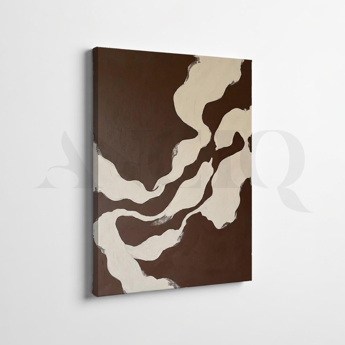 Brown White Flow Abstract Gallery Wall Set of 2 – Asha Art Studio – Image 3