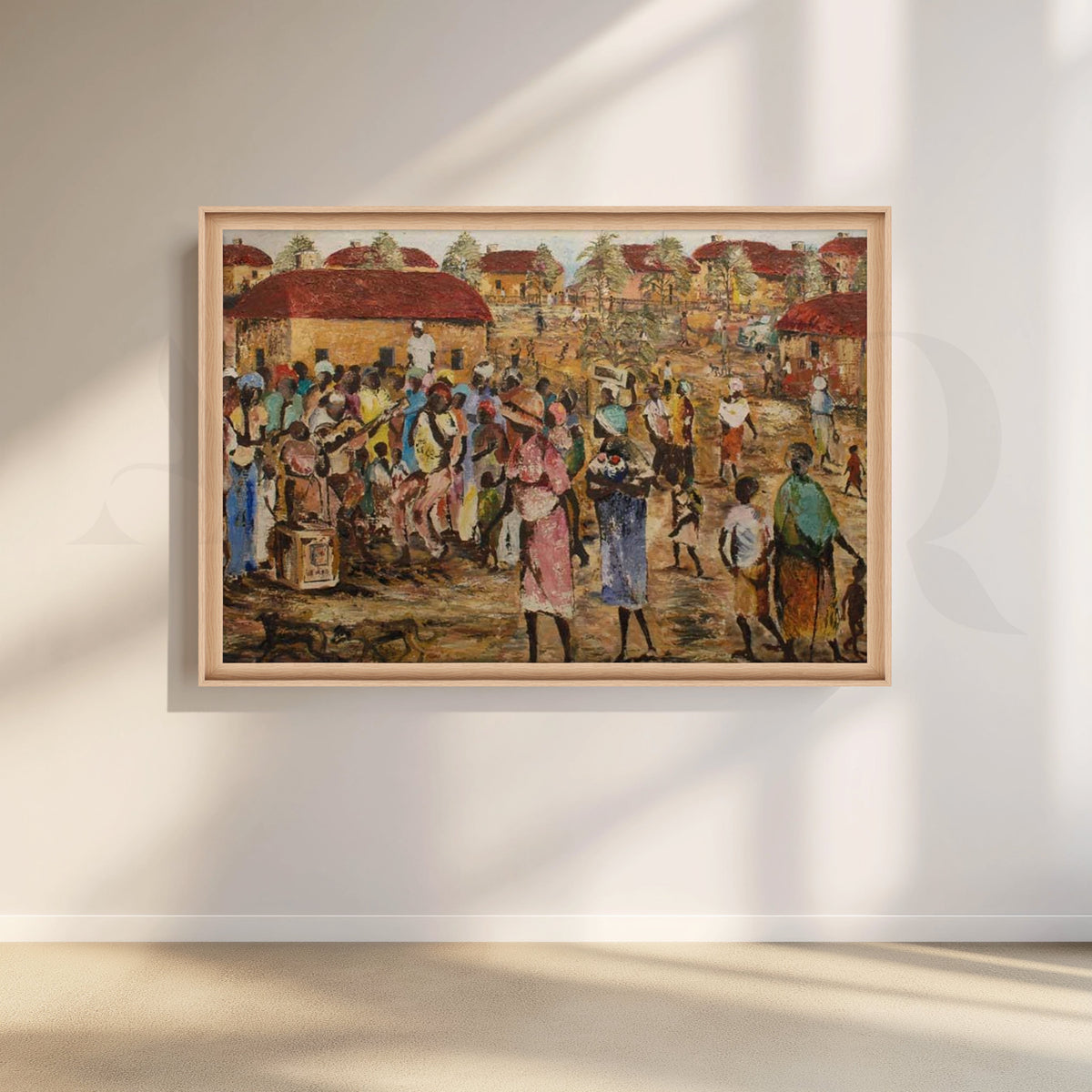 Village Market Life Canvas Artwork – Asha Art Studio – Image 5