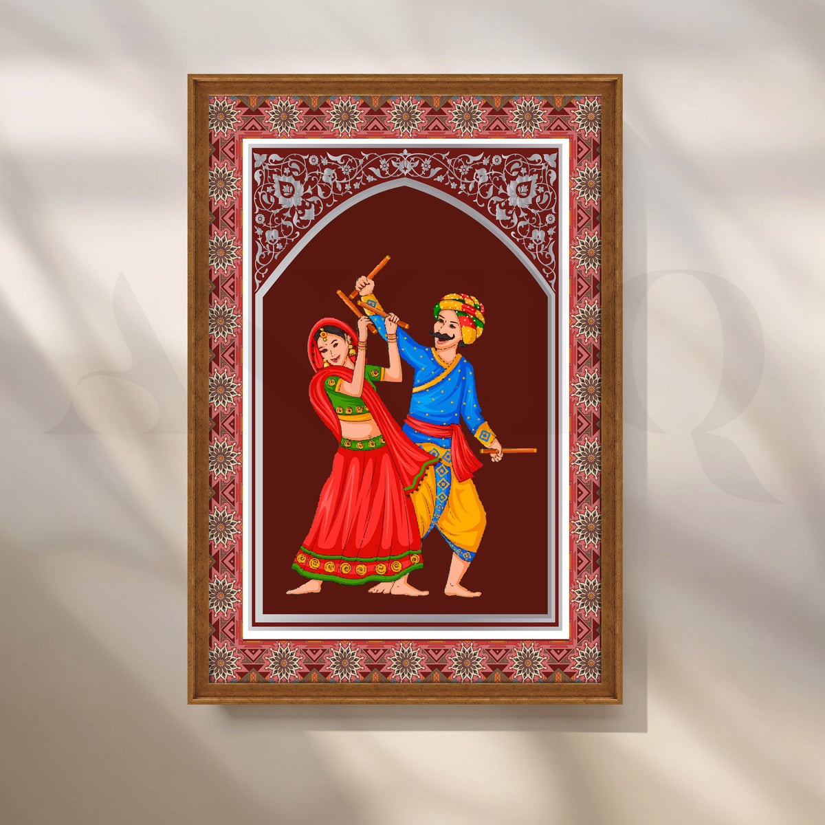 Garba Couple Folk Dance Canvas Artwork – Asha Art Studio – Image 6