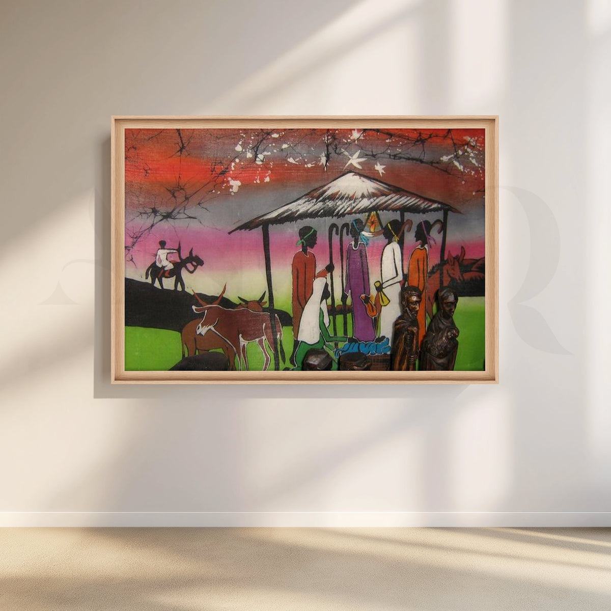 Nativity Village Scene Canvas Artwork – Asha Art Studio – Image 5
