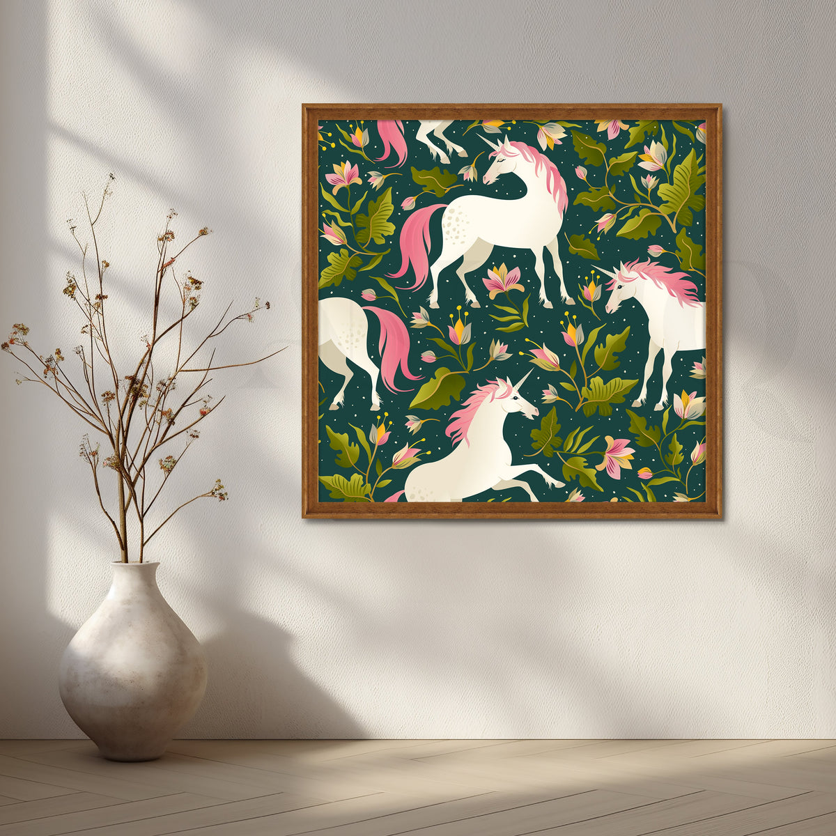 Midnight Unicorn Garden Canvas Artwork – Asha Art Studio – Image 6