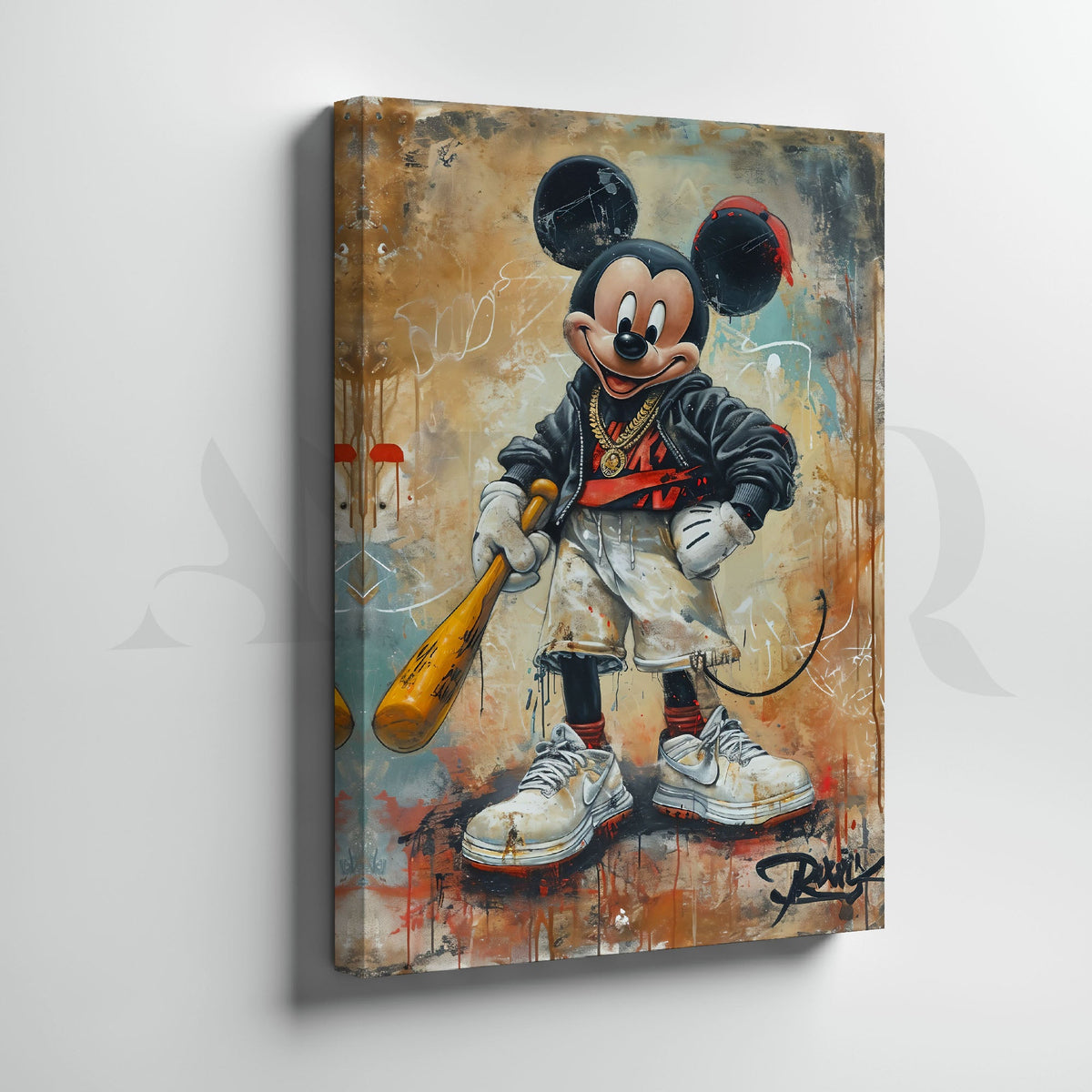 Street Style Mouse Pop Art Canvas Artwork (Ready to Ship) – Asha Art Studio – Image 3