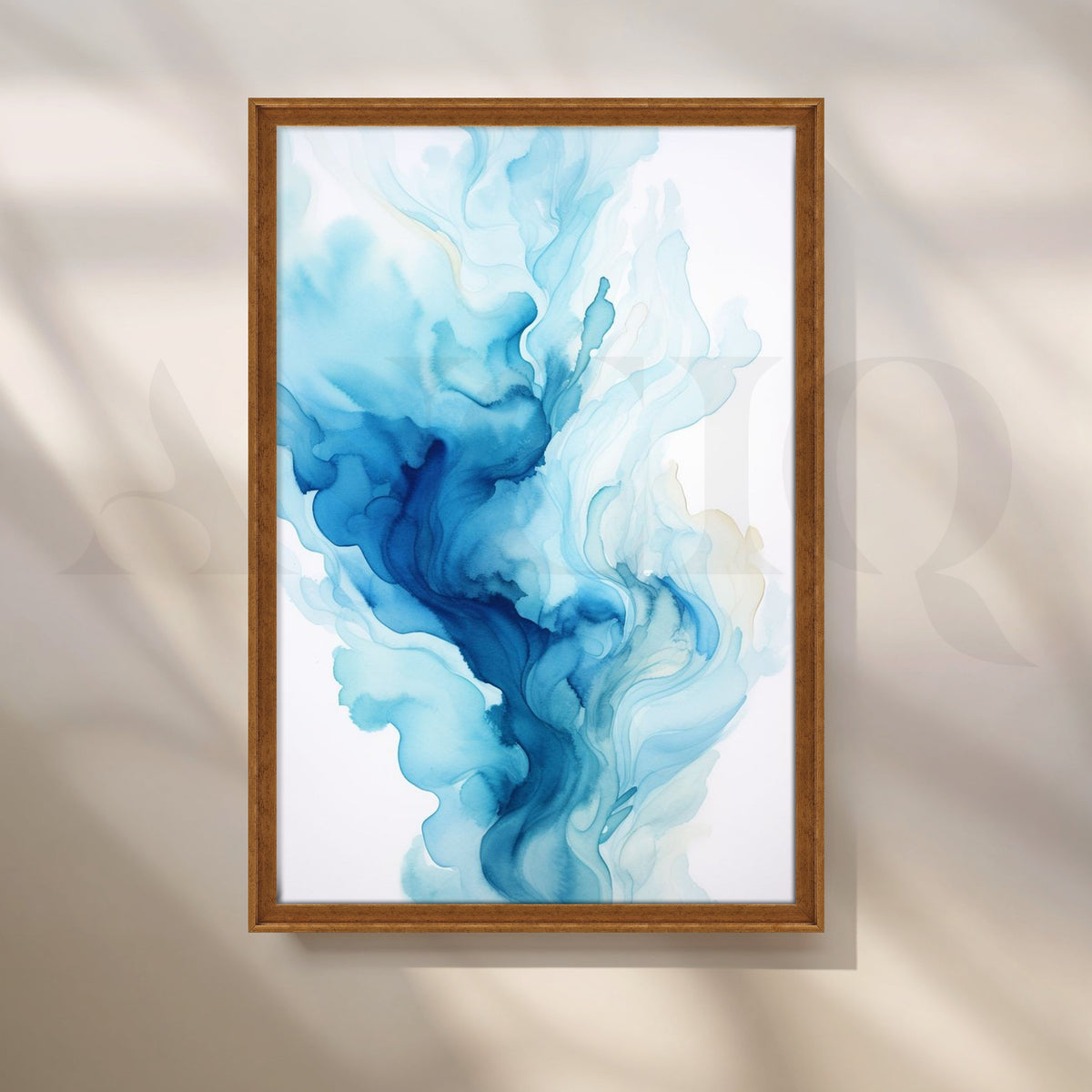 Abstract Blue Waves Canvas Artwork – Asha Art Studio – Image 6