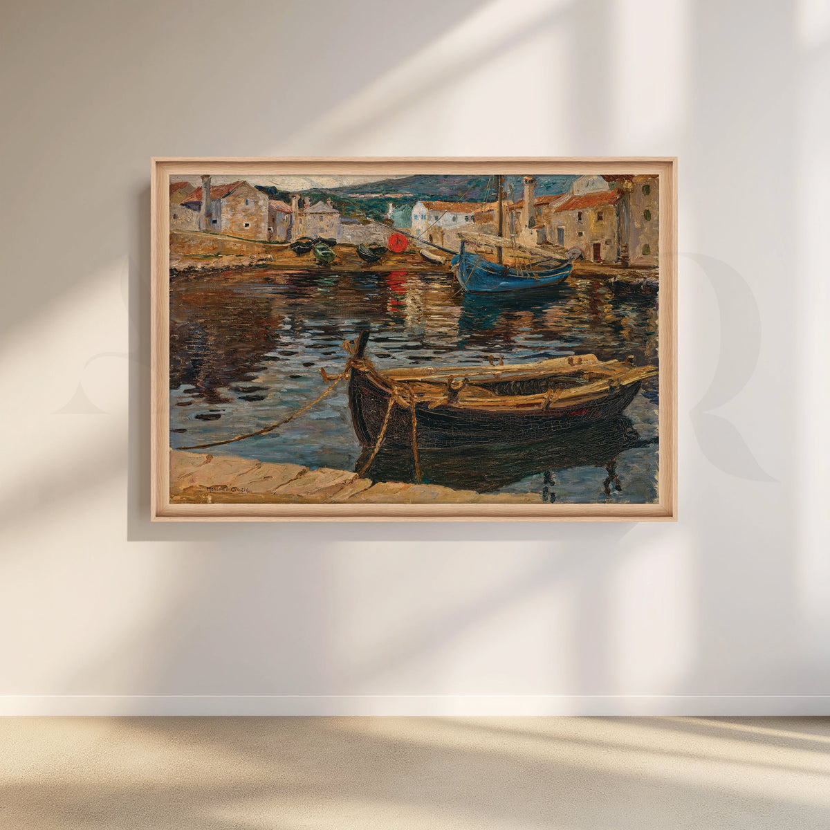 Rustic Fishing Reflections Canvas Artwork – Asha Art Studio – Image 5