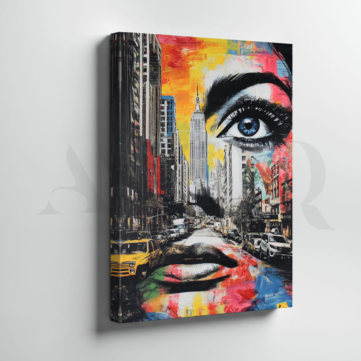 Abstract Cityscape Canvas Wall Artwork (Ready to Ship) – Asha Art Studio – Image 3