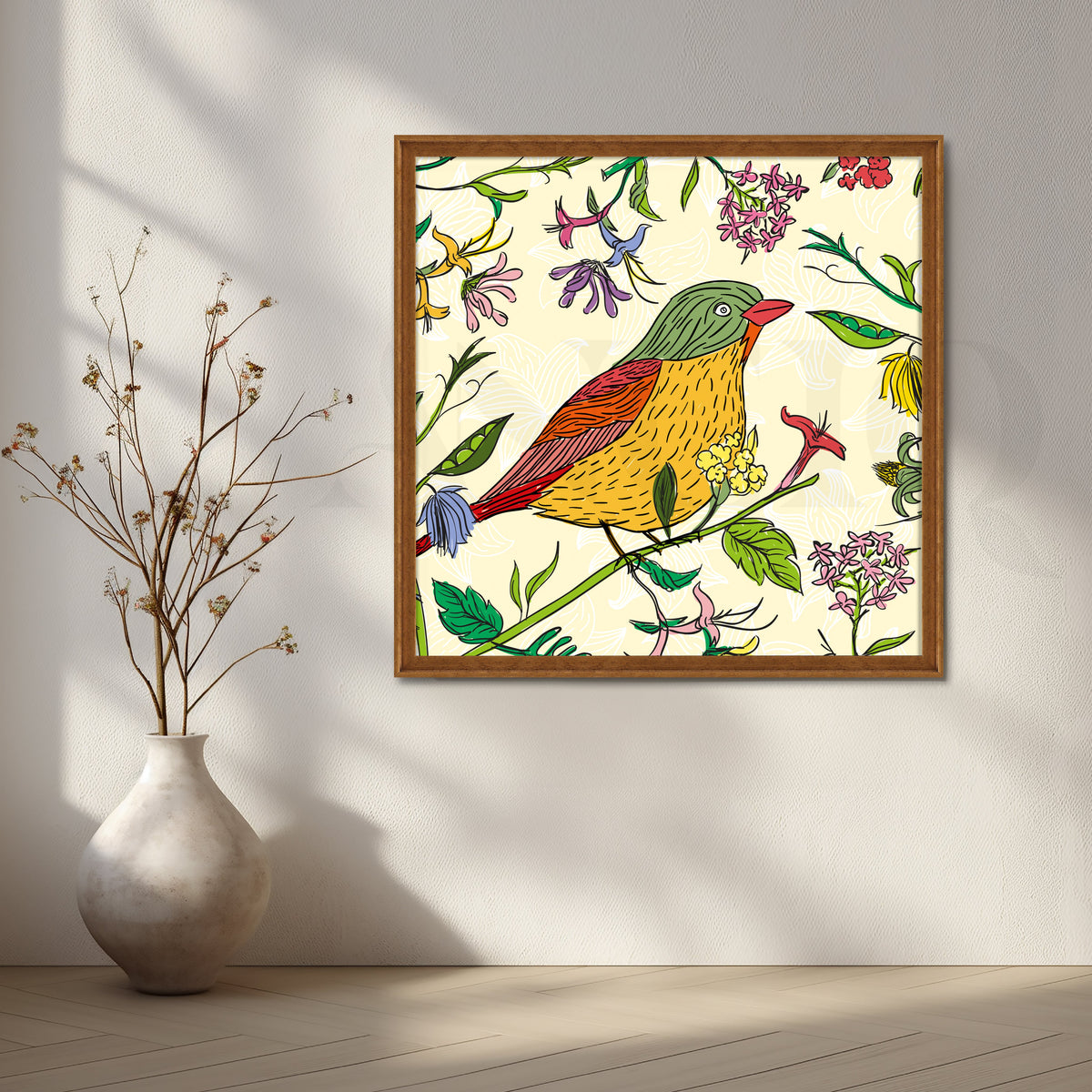 Songbird in Spring Canvas Artwork – Asha Art Studio – Image 6