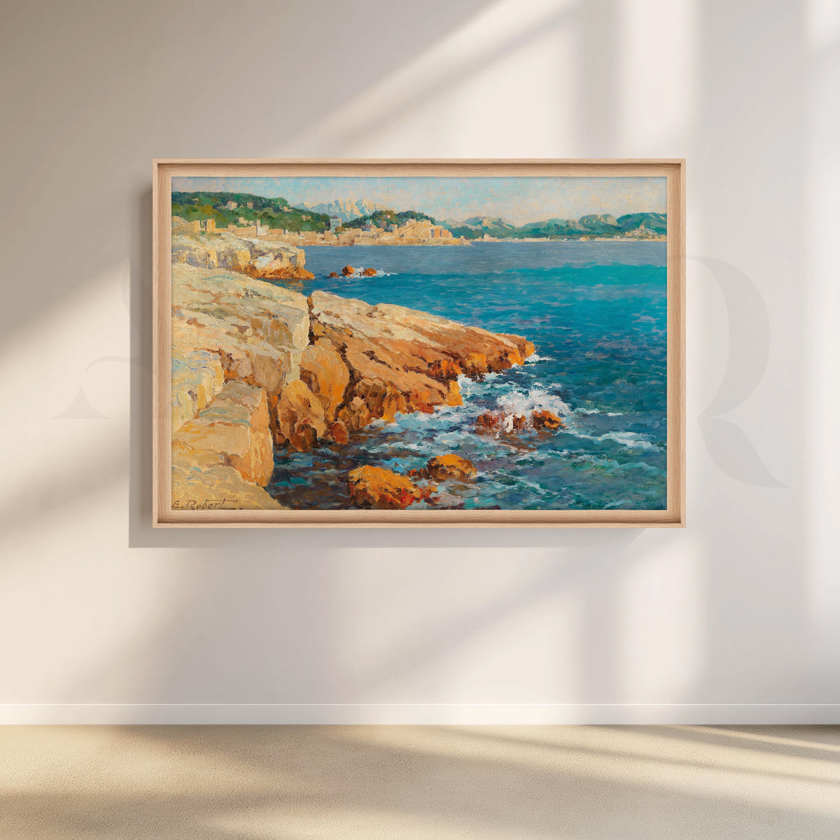 Golden Shoreline Vista Canvas Artwork – Asha Art Studio – Image 5