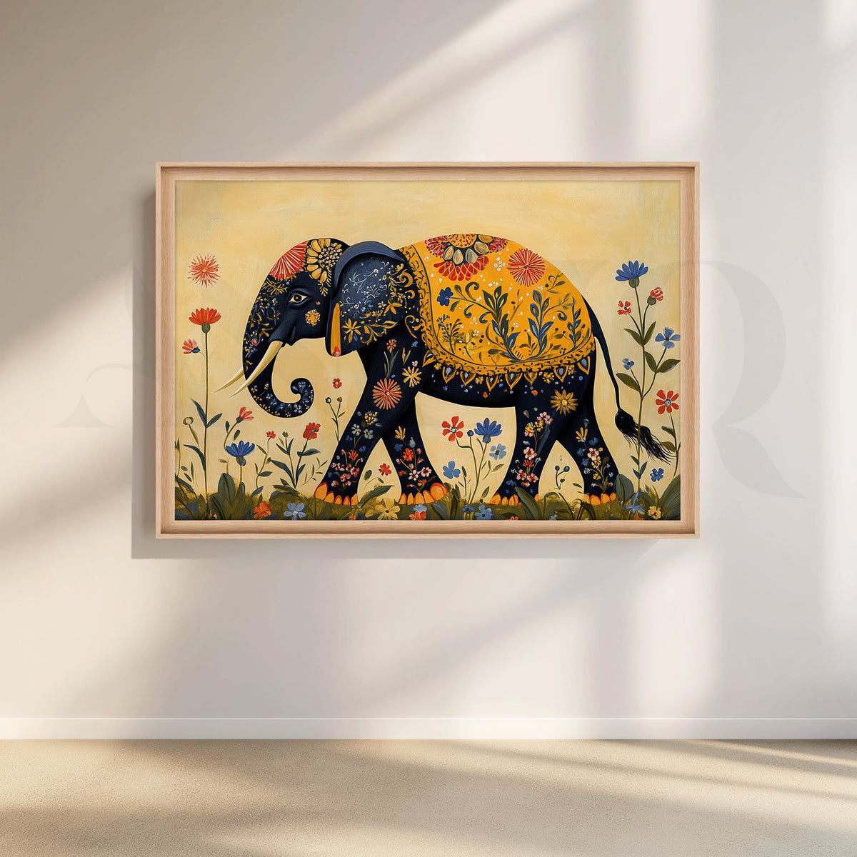 Royal Floral Elephant Indian Canvas Artwork – Asha Art Studio – Image 5
