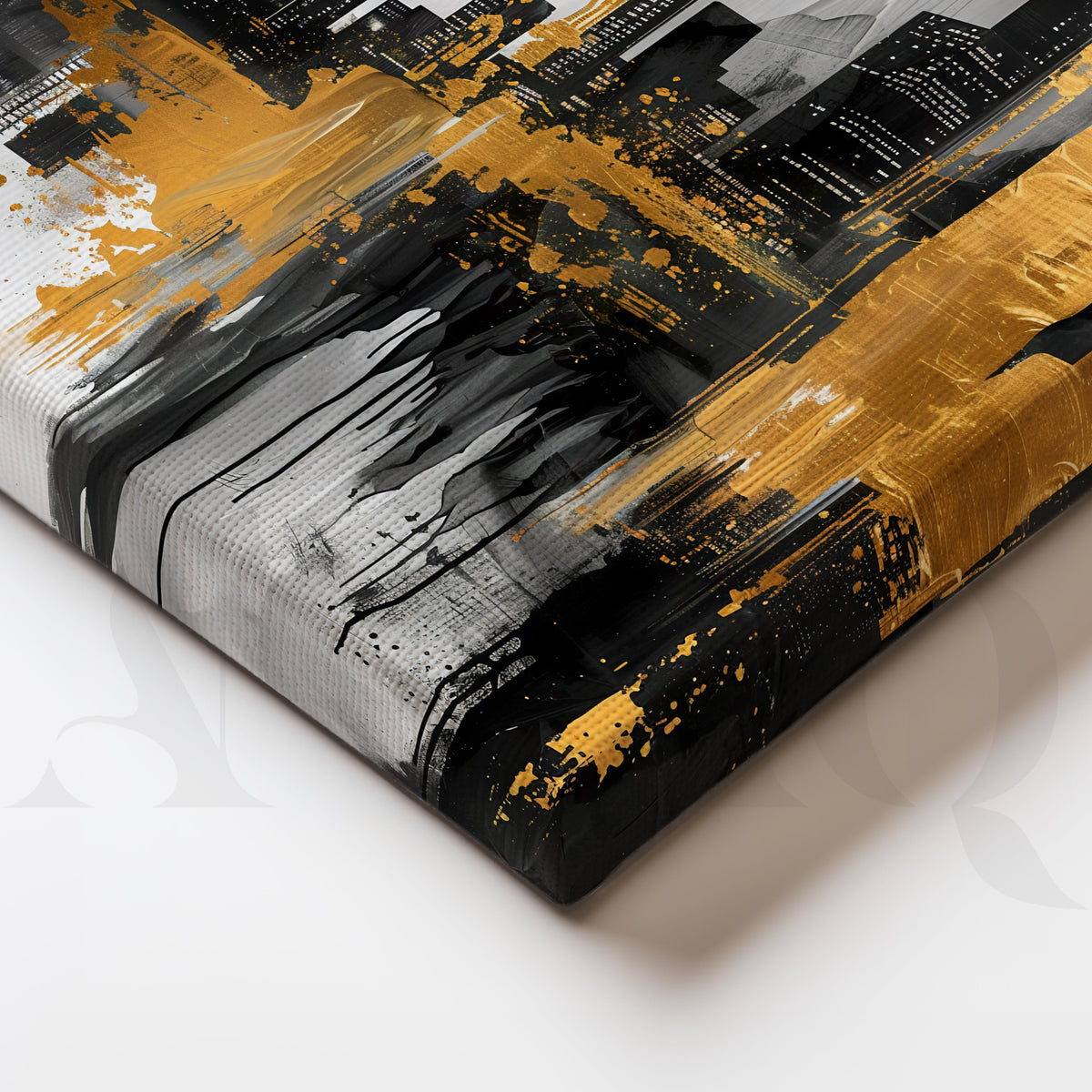 Golden City Reflections Gallery Wall – Set of 3 Artworks – Asha Art Studio – Image 2
