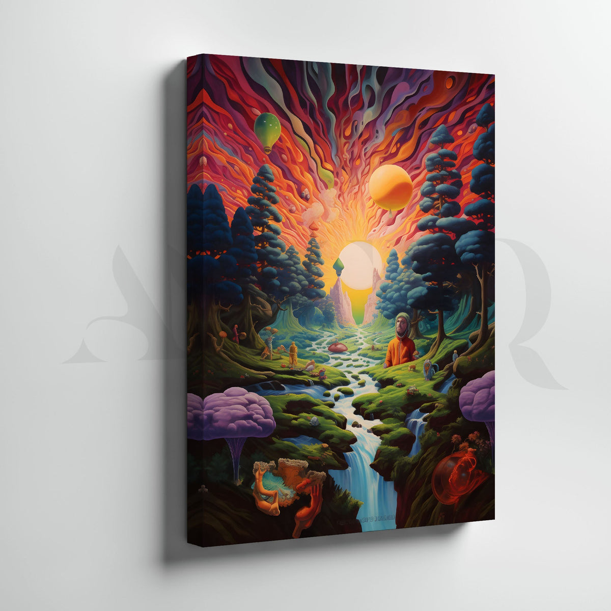 Cosmic Sunrise Cascade Canvas Artwork (Ready to Ship) – Asha Art Studio – Image 3