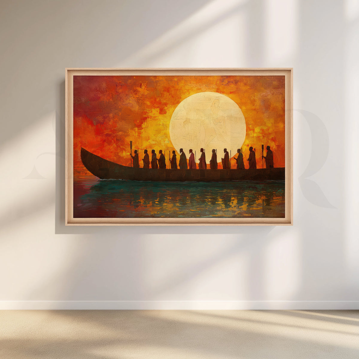 Sacred Sunset Voyage Canvas Artwork – Asha Art Studio – Image 5