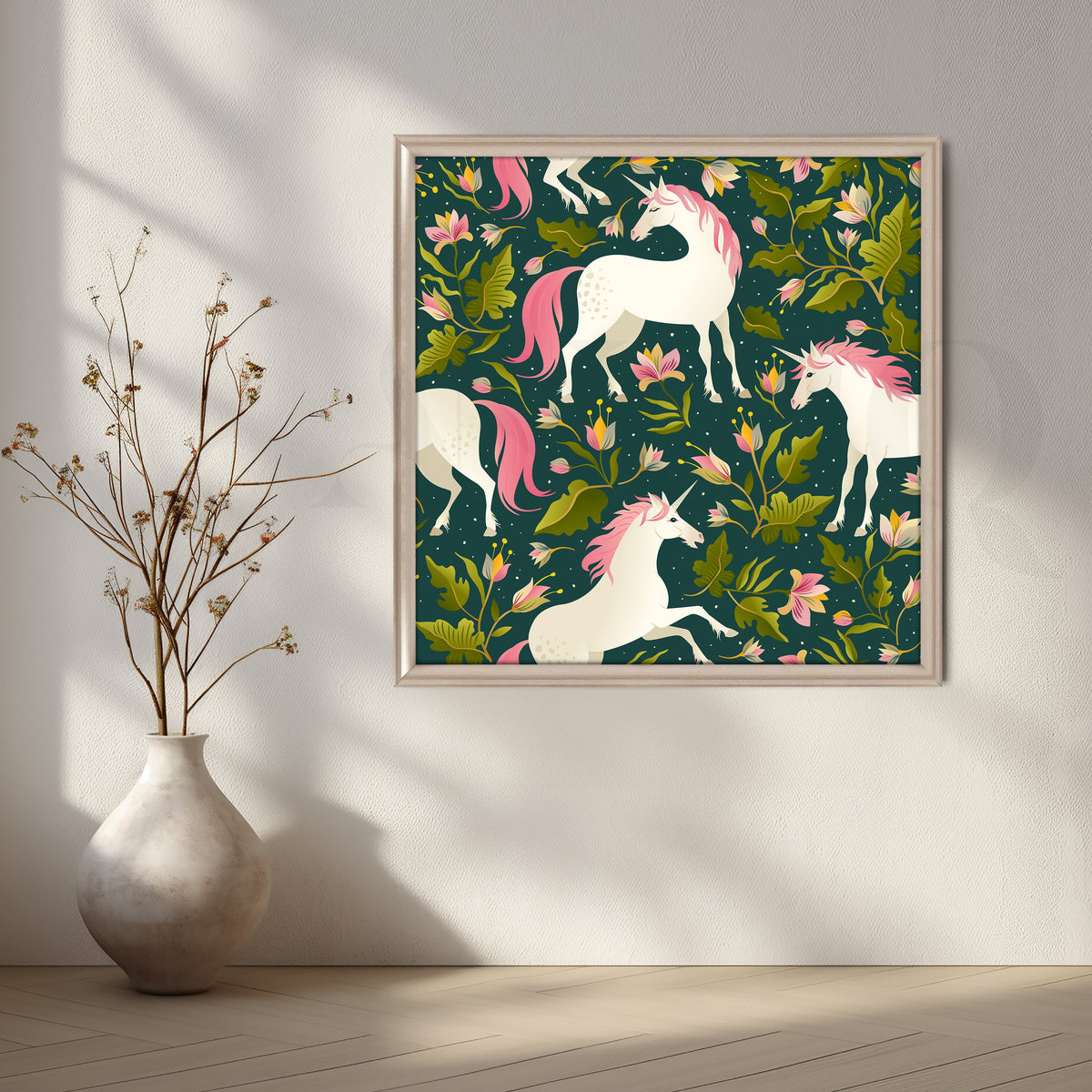 Midnight Unicorn Garden Canvas Artwork – Asha Art Studio – Image 4