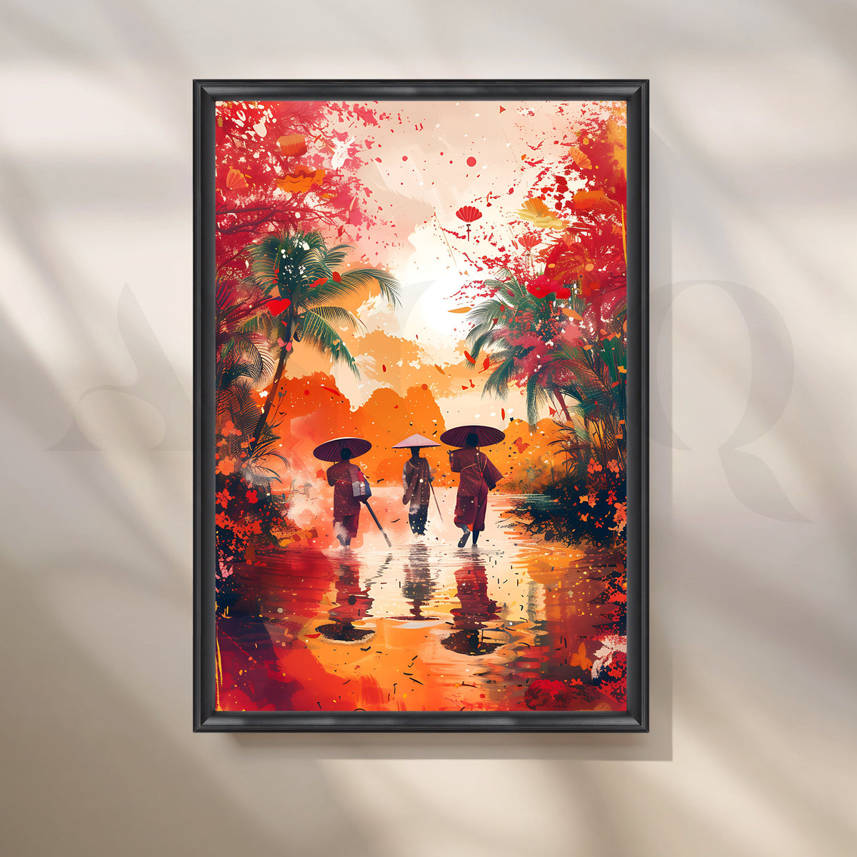 Monsoon Reflections Canvas Artwork – Asha Art Studio – Image 3