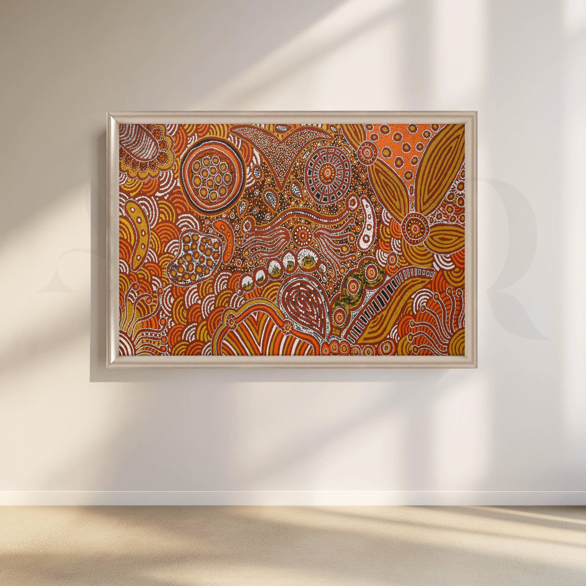 Terracotta Tribal Abstract Canvas Artwork – Asha Art Studio – Image 4